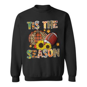 Tis The Season Leopard Plaid Pumpkin Football Autumn Fall  Sweatshirt