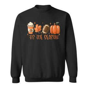 Tis The Season Leopard Pumpkin Love Fall Autumn Maple Leaves Sweatshirt - Thegiftio UK