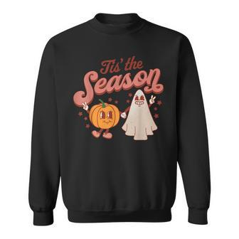 Tis The Season Pumpkin Boo 60S 70S Hippie Halloween Costume Sweatshirt - Thegiftio UK
