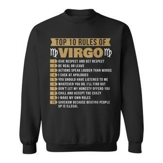 Top 10 Rules Of Virgo Astrology Horoscope Zodiac Sign   Sweatshirt