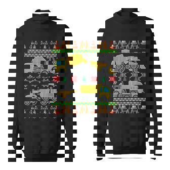 Tractors And Bulldozers Ugly Christmas Sweater Sweatshirt - Thegiftio
