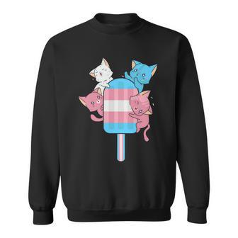 Transgender Pride Pan Lgbt Cute Cat Pride Month Sweatshirt - Monsterry CA