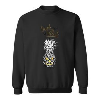 Trick Or Treat Halloween Pineapple Graphic Design Printed Casual Daily Basic Sweatshirt - Thegiftio UK
