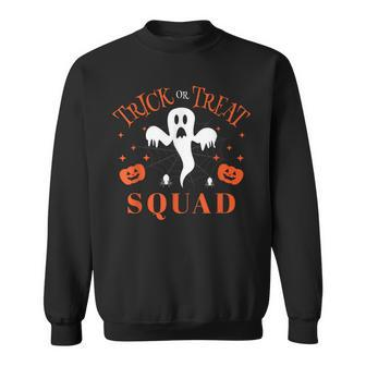 Trick Or Treat Squad Ghost And Pumpkin Halloween Sweatshirt - Seseable