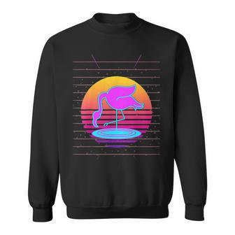 Tropical Flamingo Vaporwave 80S Synthwave Summer Vaporwave Sweatshirt - Thegiftio UK