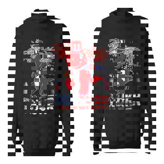 Trucker Trucker American Flag Funny Trex Fireworks 4Th Of July Sweatshirt - Seseable