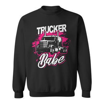 Trucker Trucker Babe Female Truck Driver Woman Trucker Sweatshirt - Seseable