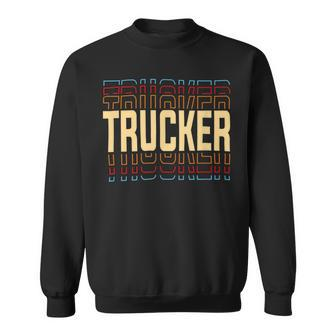 Trucker Trucker Job Title Vintage Sweatshirt - Seseable