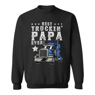 Trucker Trucking Papa Shirt Fathers Day Trucker Apparel Truck Driver Sweatshirt | Seseable UK