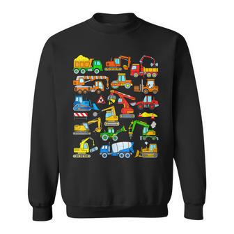 Trucks Excavator Cement Truck Bulldozer Construction Vehicle V13 Men Women Sweatshirt Graphic Print Unisex - Thegiftio UK