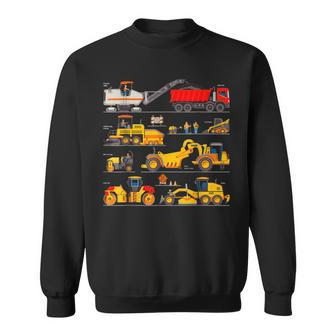 Trucks Excavator Cement Truck Bulldozer Construction Vehicle V14 Men Women Sweatshirt Graphic Print Unisex - Thegiftio UK