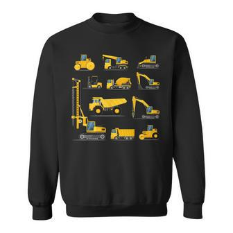 Trucks Excavator Cement Truck Bulldozer Construction Vehicle V16 Men Women Sweatshirt Graphic Print Unisex - Thegiftio UK
