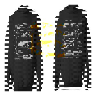 Trucks Excavator Cement Truck Bulldozer Construction Vehicle V16 Men Women Sweatshirt Graphic Print Unisex - Thegiftio