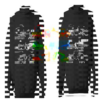 Trucks Excavator Cement Truck Bulldozer Construction Vehicle V17 Men Women Sweatshirt Graphic Print Unisex - Thegiftio