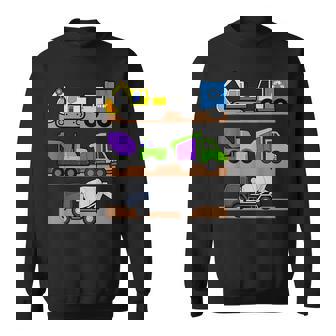 Trucks Excavator Cement Truck Bulldozer Construction Vehicle V18 Men Women Sweatshirt Graphic Print Unisex - Thegiftio