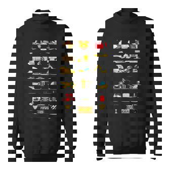 Trucks Excavator Cement Truck Bulldozer Construction Vehicle V4 Men Women Sweatshirt Graphic Print Unisex - Thegiftio