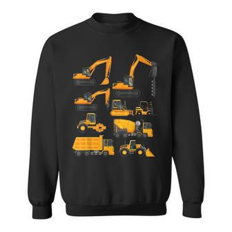 Trucks Excavator Cement Truck Bulldozer Construction Vehicle V5 Men Women Sweatshirt Graphic Print Unisex - Thegiftio UK
