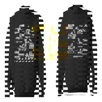Trucks Excavator Cement Truck Bulldozer Construction Vehicle V8 Men Women Sweatshirt Graphic Print Unisex - Thegiftio