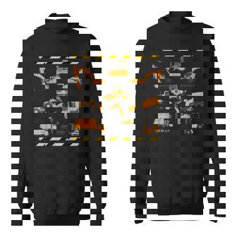Trucks Excavator Cement Truck Bulldozer Construction Vehicle V9 Men Women Sweatshirt Graphic Print Unisex - Thegiftio