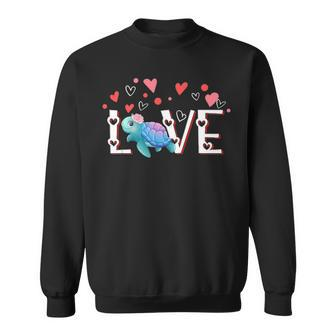 Turtle Lover Funny Hearts Love Turtle Valentines Day Cute Sweatshirt - Thegiftio UK