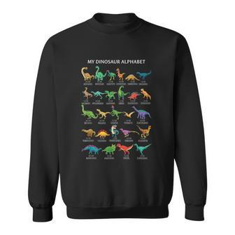 Types Of Dinosaurs Alphabet Afunny Giftz Abc Dinosaurs Identification Gift Sweatshirt - Thegiftio UK