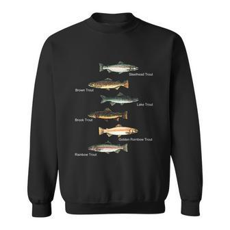 Types Of Trout Fish Species Collection Fishing Sweatshirt - Monsterry