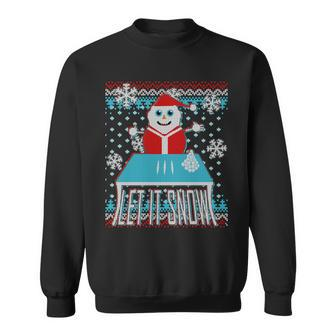 Ugly Christmas Sweater Let It Snow Santa Snowman Sweatshirt - Monsterry