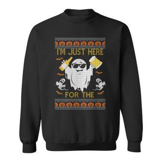 Ugly Halloween Beer Im Just Here For The Boos Gifts Men Men Women Sweatshirt Graphic Print Unisex - Thegiftio UK