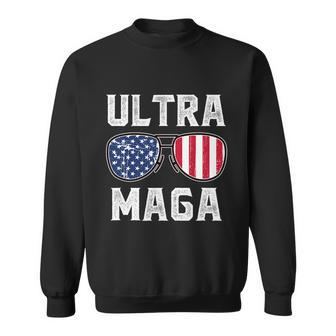 Ultra Maga Sunglasses American Flag Funny Anti Biden Sweatshirt - Monsterry