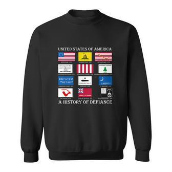United States Of America History Flags Of Defiance Sweatshirt - Thegiftio UK