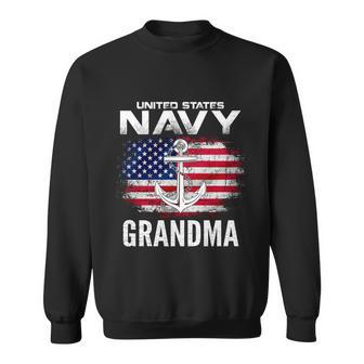 United States Vintage Navy With American Flag Grandma Gift Sweatshirt - Monsterry DE