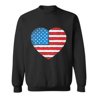 Us American Flag Heart For Independence Day On 4Th Of July Sweatshirt - Monsterry UK