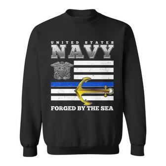 Us Navy Forge By The Sea Blue Line Flag Sweatshirt - Monsterry AU