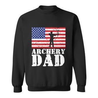 Usa American Distressed Flag Archery Dad Men Gift For Him Gift Sweatshirt - Monsterry UK