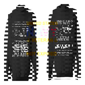 Usa Navy Veteran Retired Not Expired Graphic Design Printed Casual Daily Basic Sweatshirt - Thegiftio UK