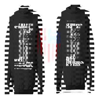 Usa Patriotic Stand For The Flag Kneel For The Cross Sweatshirt - Monsterry