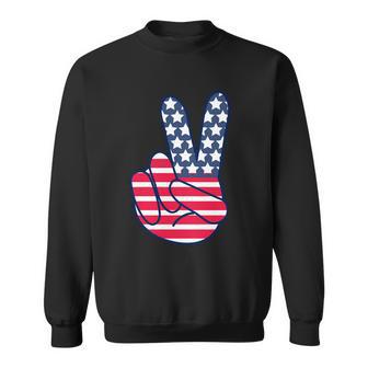 Usa Simple Peace Sign Sweatshirt - Monsterry UK