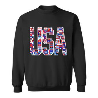 Usa World Flags Pattern Sweatshirt - Monsterry CA