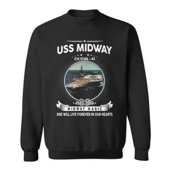 Uss Midway Cv 41 Front Style Sweatshirt - Monsterry