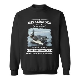 Uss Saratoga Cva 60 The Fighting Cock Sweatshirt - Monsterry