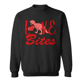 Valentines Day Love Bites Dinosaur Sweatshirt - Monsterry