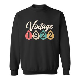 Vintage 1922 100Th Birthday Retro Teardrop Design Graphic Design Printed Casual Daily Basic Sweatshirt - Thegiftio UK