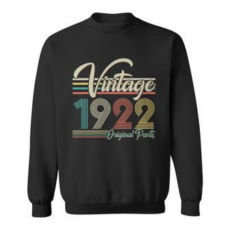Vintage 1922 Original Parts 100Th Birthday Graphic Design Printed Casual Daily Basic V3 Sweatshirt - Thegiftio UK