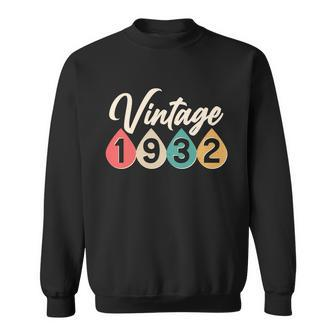 Vintage 1932 90Th Birthday Retro Teardrop Design Graphic Design Printed Casual Daily Basic Sweatshirt - Thegiftio UK