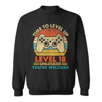 Vintage 2004 Funny 18 Years Old Video Gamer 18Th Birthday Sweatshirt | Seseable UK