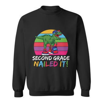 Vintage 2Nd Grade Nailed It Dinosaur Back To School First Day Of School Sweatshirt - Monsterry