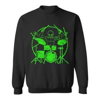 Vintage Alien Drummer Sweatshirt - Monsterry