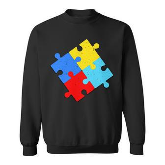Vintage Autism Puzzle Sweatshirt - Monsterry