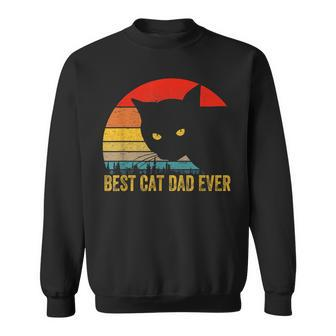Vintage Best Cat Dad Ever Men Bump Fit Fathers Day Gift Men Women Sweatshirt Graphic Print Unisex - Thegiftio UK