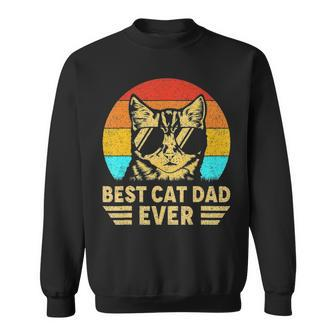 Vintage Best Cat Dad Ever Retro Fathers Day Gift For Cat Dad Sweatshirt - Thegiftio UK